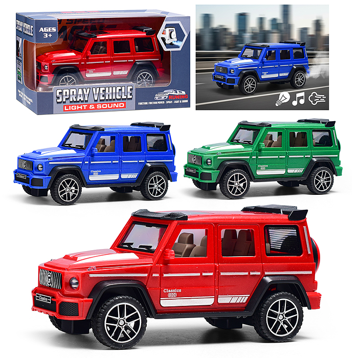 Машина YM-9927B "Джип" (свет, звук, спрей) в коробке