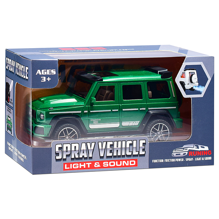 Машина YM-9927B "Джип" (свет, звук, спрей) в коробке