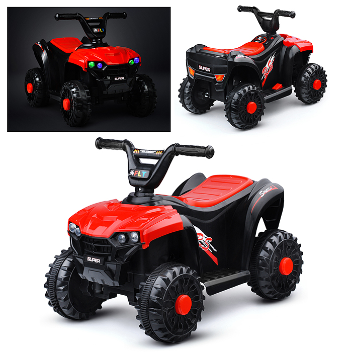 Квадроцикл U014104Y "Супер квадро" на аккумуляторе, в коробке (красный) сломан пластик бампер - трещ