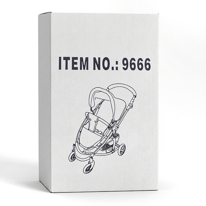 Коляская кукольная 9666 металлическая, с корзиной, цвет серо-зеленый