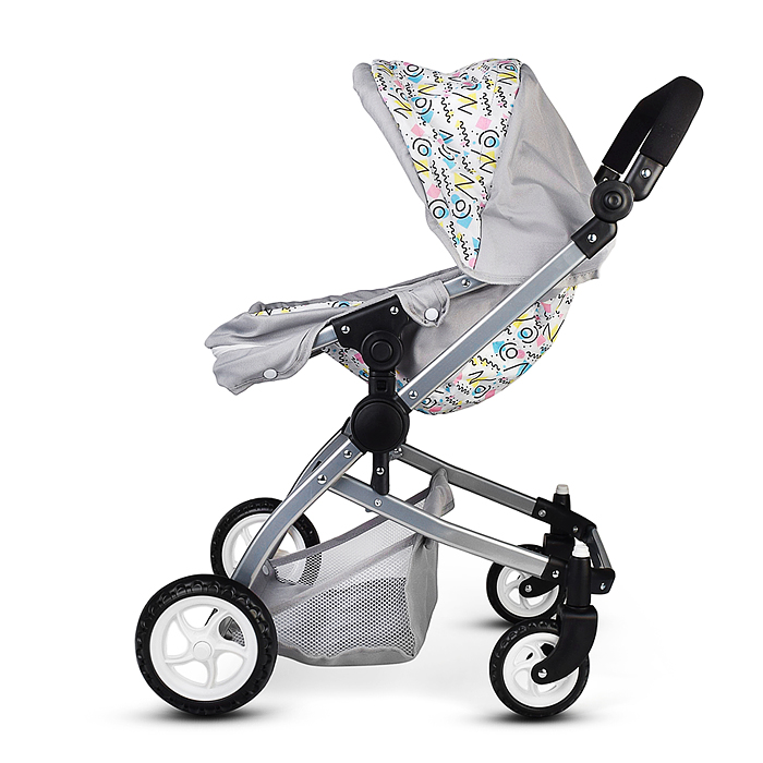 Коляская кукольная 9651A металлическая, цвет розовый