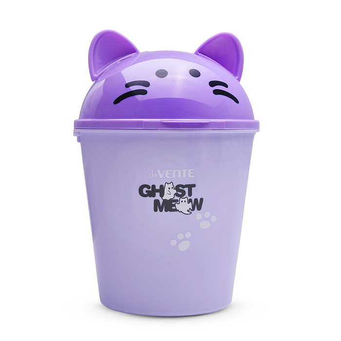 Контейнер для мусора, хранения "Ghost Meow" настольный пластиковый 17x11,5x8 см, сиреневый