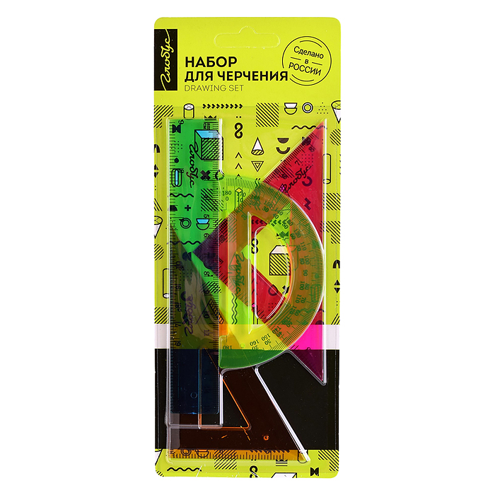 Набор для черчения из 4-х предметов, блистер 