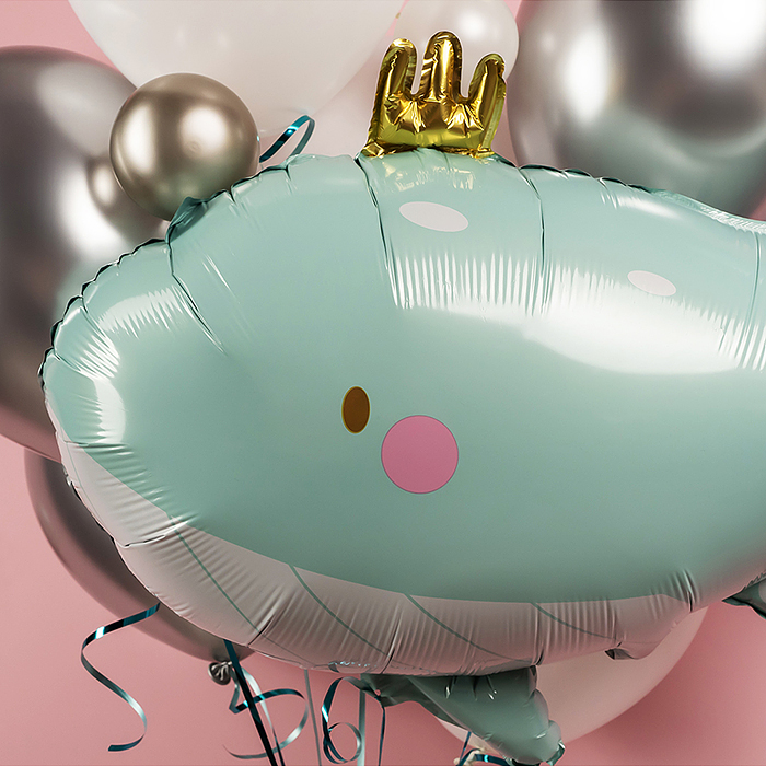 Шар (36''/91 см) Фигура, Кит в короне, 1 шт. в уп.