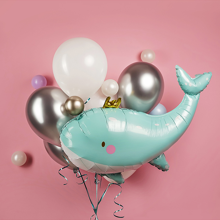 Шар (36''/91 см) Фигура, Кит в короне, 1 шт. в уп.