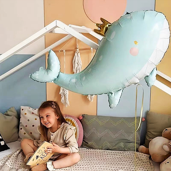 Шар (36''/91 см) Фигура, Кит в короне, 1 шт. в уп.