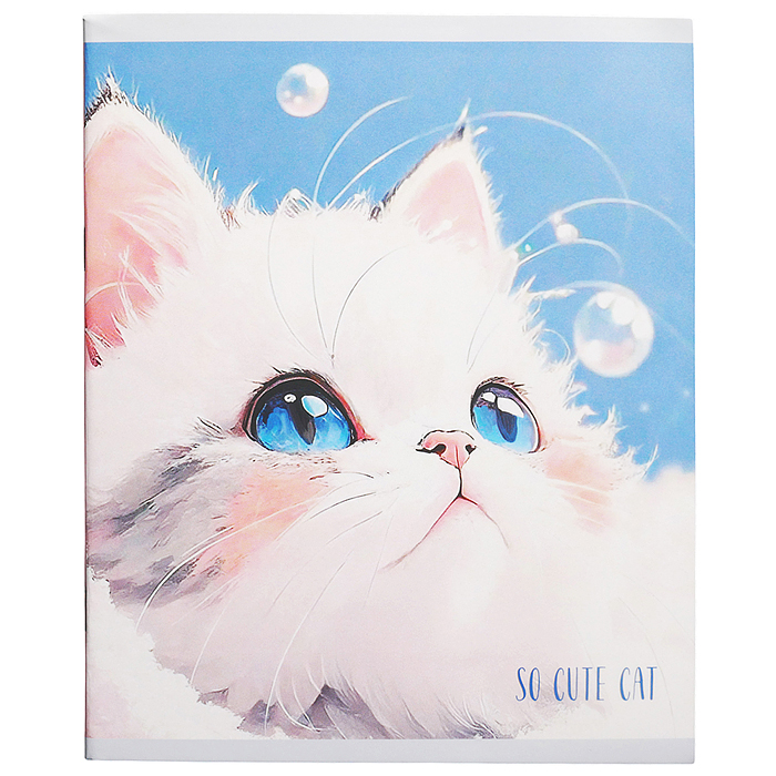 Тетрадь 48л. клетка "Cute Fluffy" А5 скрепка