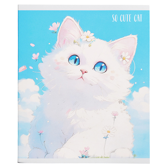 Тетрадь 48л. клетка "Cute Fluffy" А5 скрепка