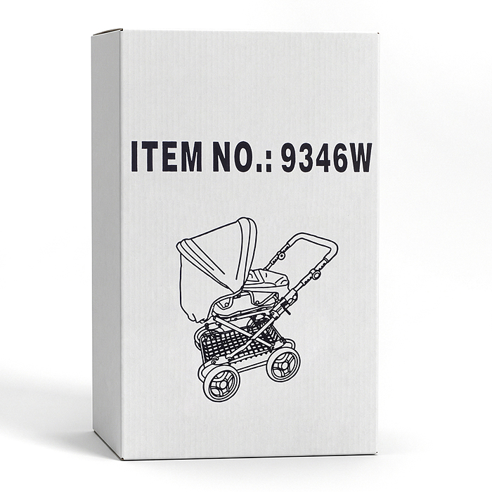 Коляская кукольная 9346W металлическая, с корзиной, принт сладости