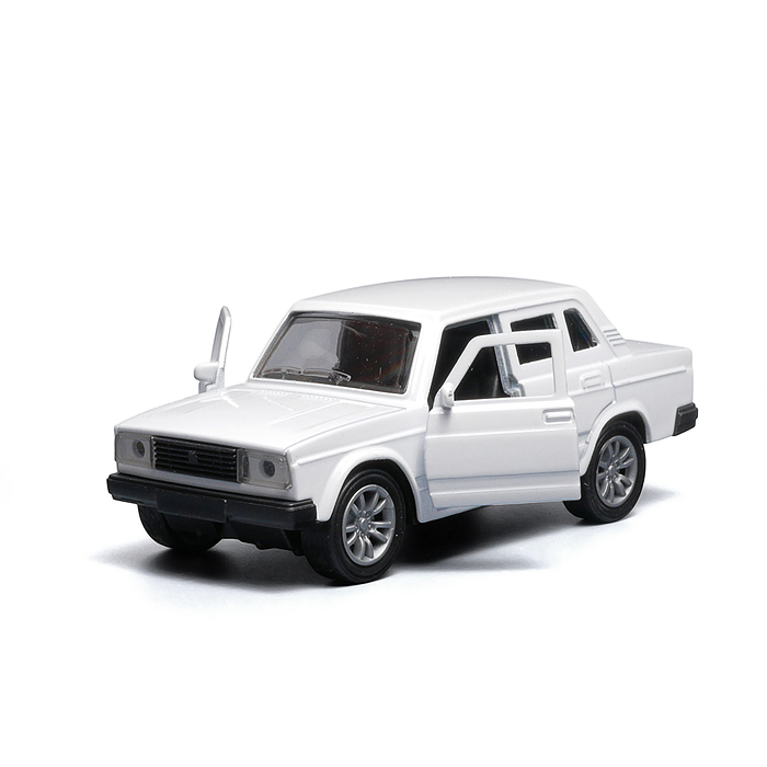 Белая инерционная машинка вид А die-cast , 1:32