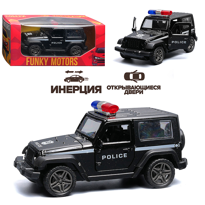 Полицейская инерционная машинка вид А die-cast , 1:32
