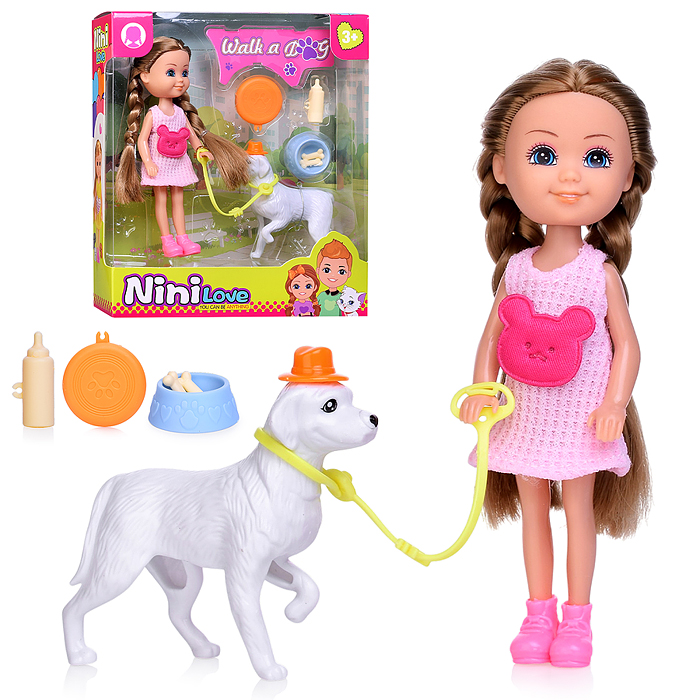 Кукла с аксессуарами 57847 "Ника с собачкой" в коробке