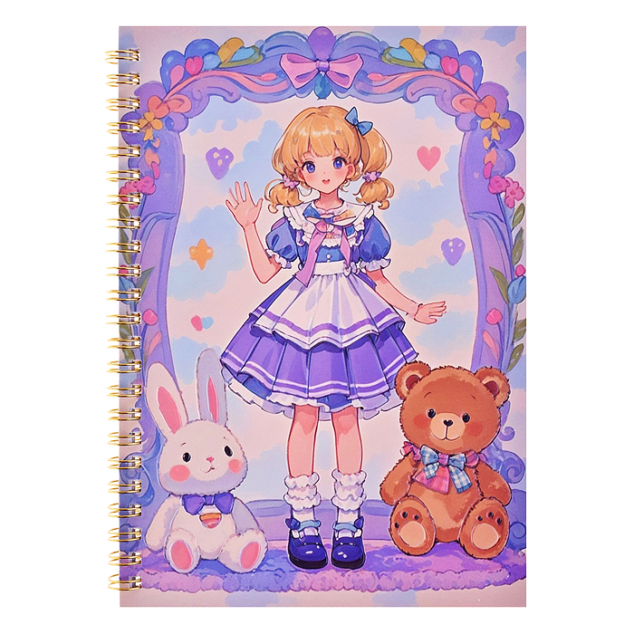 Блокнот на евроспирали "Девочки" 14.5x21 см, 60 л., внутренний блок в клетку