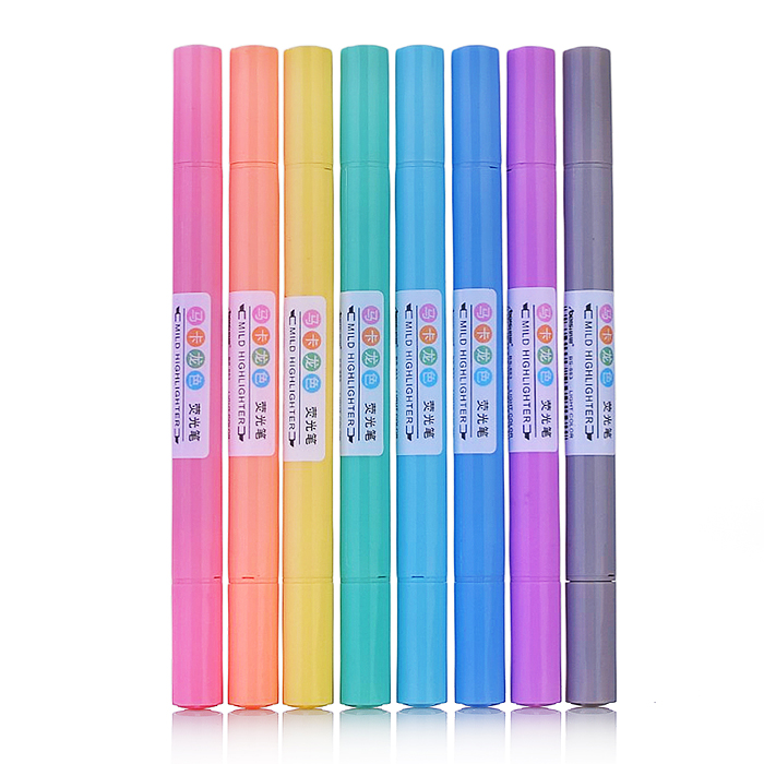 Набор маркеров-выделителей двухсторонних 8 маркеров пастельные цвета , пвп упаковка с европодв.