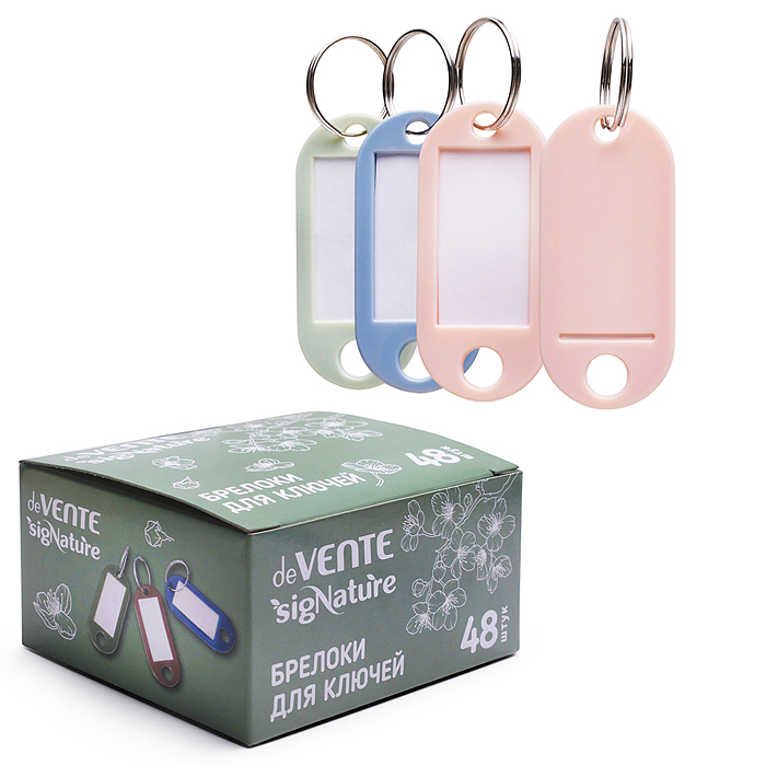 Брелок для ключей "SigNATURE" непрозрачный пластик, 50x22 мм, размер инфо-окна 30x15 мм, ме