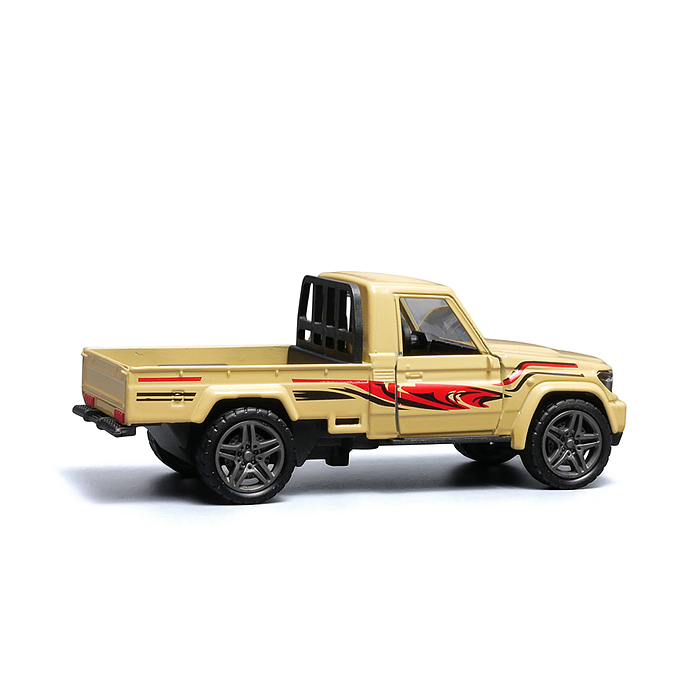 Жёлтый с рисунком инерционная машинка пикап die-cast , 1:32