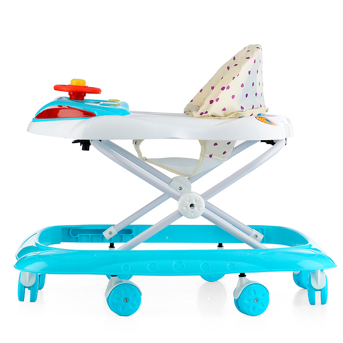 Ходунки 502-1 "Машина" с музыкальным рулем (голубой-белый) в пакете