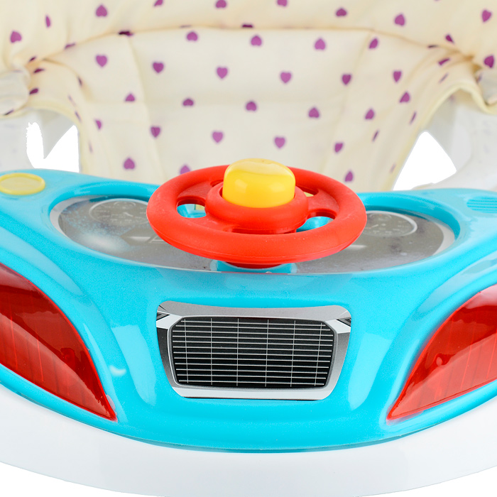 Ходунки 502-1 "Машина" с музыкальным рулем (голубой-белый) в пакете