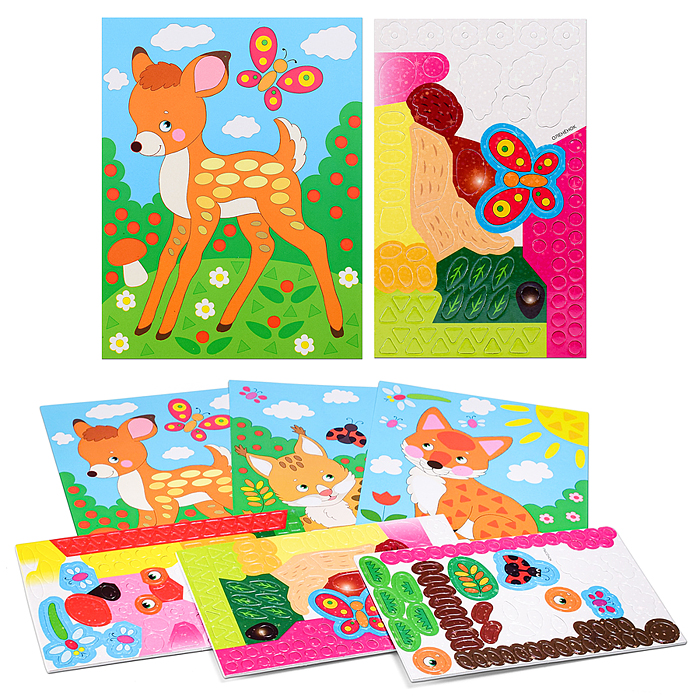 Разноцветная мозаика. Лисичка. Оленёнок. Рысёнок. 3 в 1