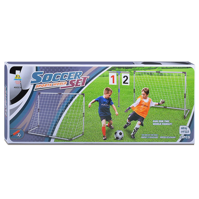 Ворота футбольные JB8885C "Новичок" 110*42*80см, в коробке