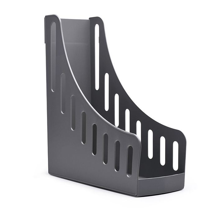 Вертикальный накопитель "Brief" размер 10x25x28,5 см, увеличенная вместимость, непрозрачный серый