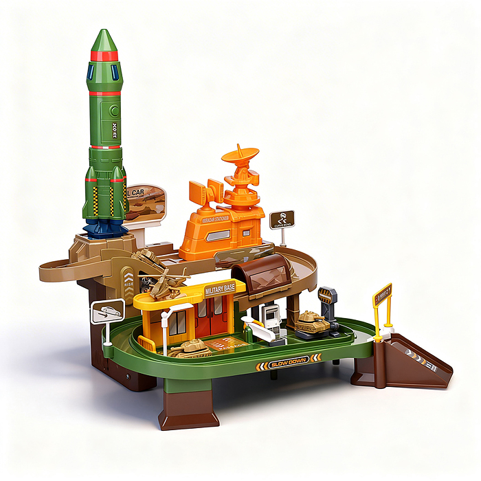 Парковка ZX-027A "Игровой паркинг" (свет, звук, 3 металл машины, самолет) в коробке