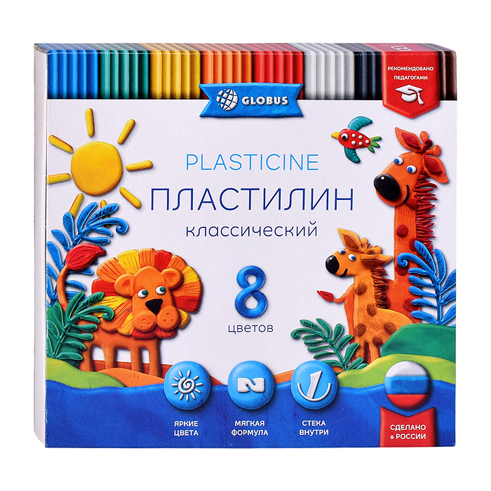 Пластилин классический 8 цв. 