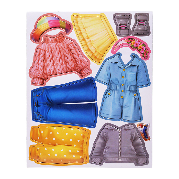 Магнитная игра-одевашка "Девочка с котенком"