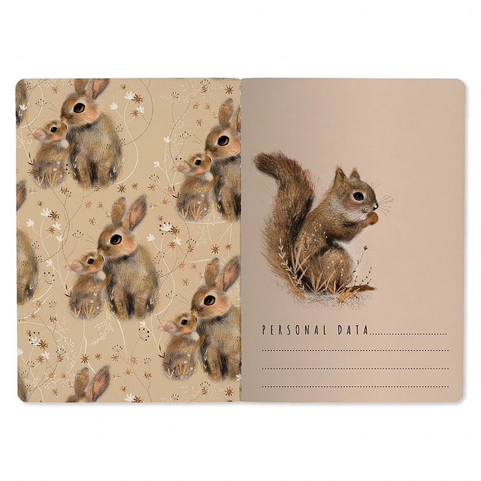 Тетрадь 40л. клетка "Love me. Зайки" А5 