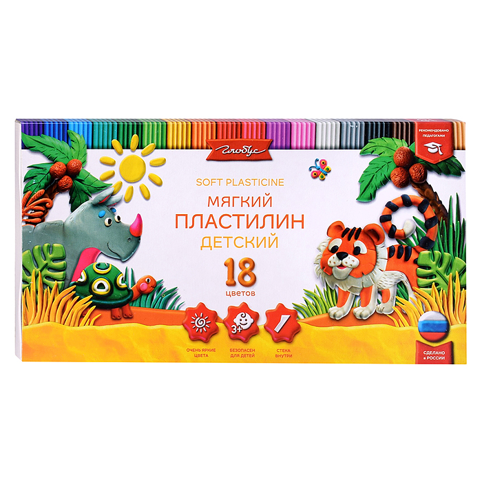 Пластилин детский повышенной мягкости, 18 цв.