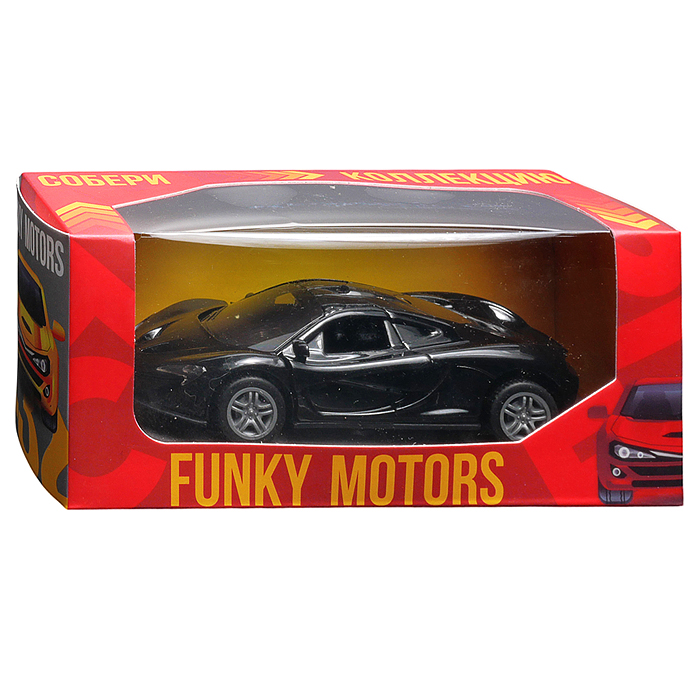 Чёрная инерционная машинка вид E die-cast , 1:32