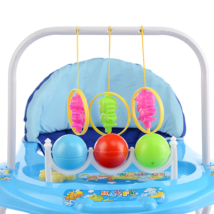 Ходунки 902-E-2 "Шарики" с подвесными игрушками (синий) в пакете