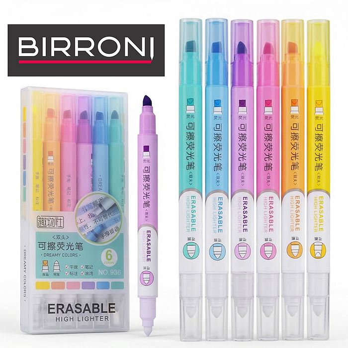 Набор маркеров-выделителей ПИШИ - СТИРАЙ  (6 цветов в наборе), жесткая упаковка с европодвесом 