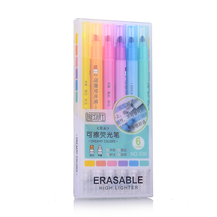 Набор маркеров-выделителей ПИШИ - СТИРАЙ  (6 цветов в наборе), жесткая упаковка с европодвесом 