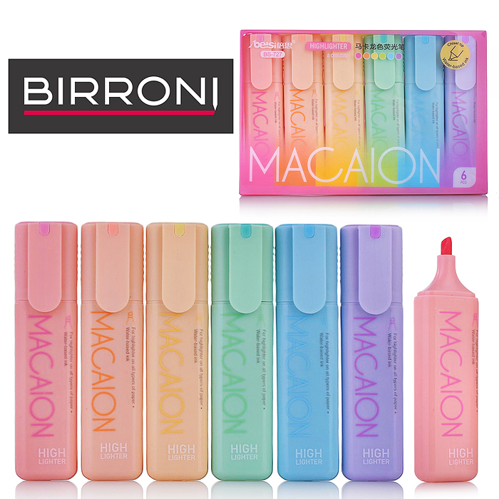 Набор  пастельных маркеров-выделителей 6 цветов в наборе, ПВП упаковка с европодвесом 