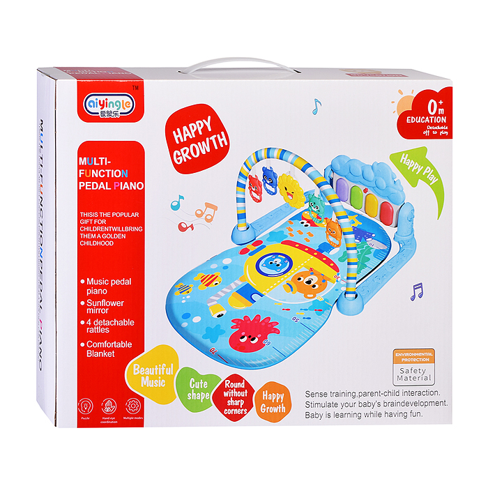 Коврик развивающий 368-82B "В подводной лодке" с ростомером, в коробке