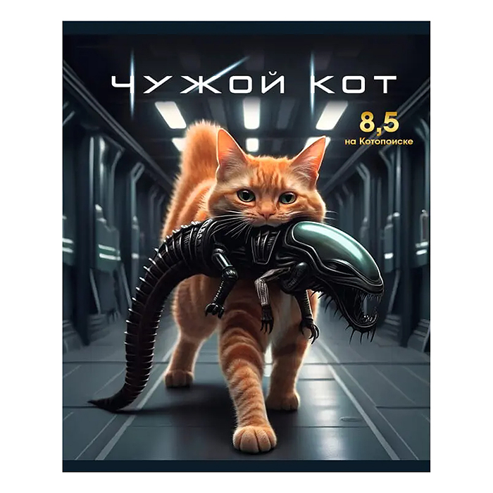 Тетрадь 48л. клетка "Кинокоты" А5 скрепка