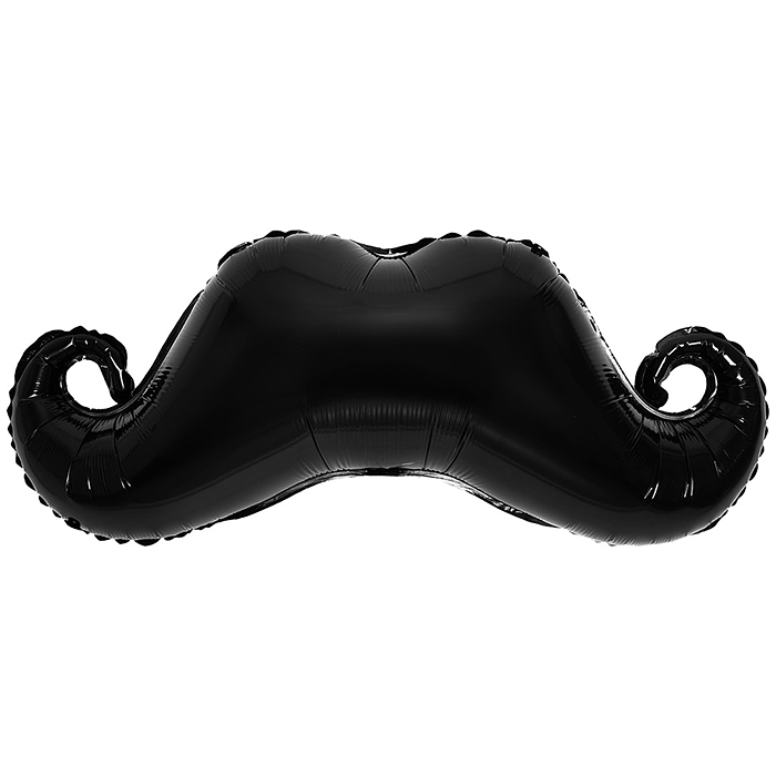 Шар (35''/89 см) Фигура, Усы, Черный, 1 шт. в уп.