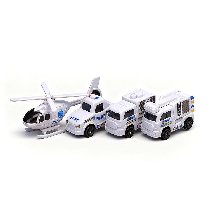 Парковка ZX-025A "Служебный паркинг" (свет, звук, 3 металл машины, самолет) в коробке