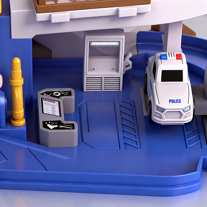 Парковка ZX-025A "Служебный паркинг" (свет, звук, 3 металл машины, самолет) в коробке