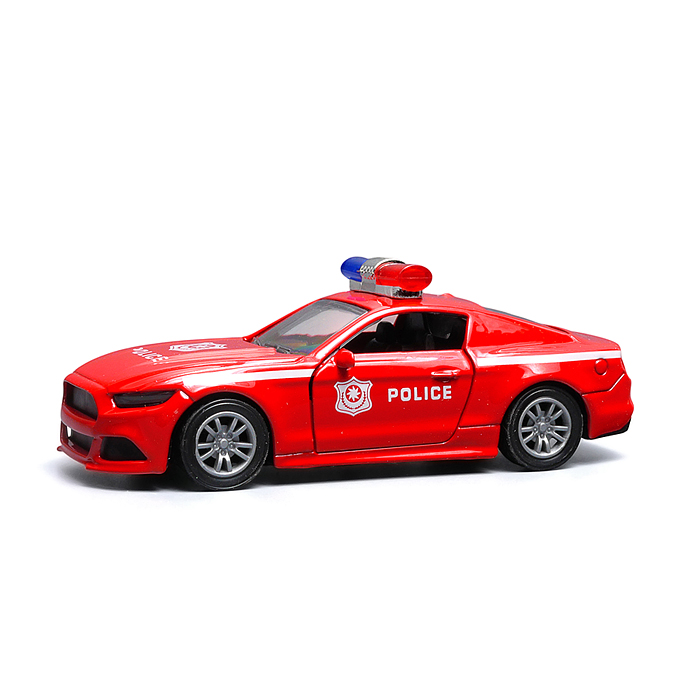 Красная инерционная машинка полицейская седан, die-cast , 1:32