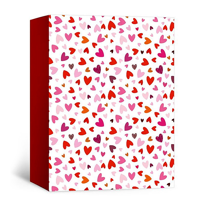 Коробка подарочная с открыткой "Сердечки" (разноцветные сердечки)