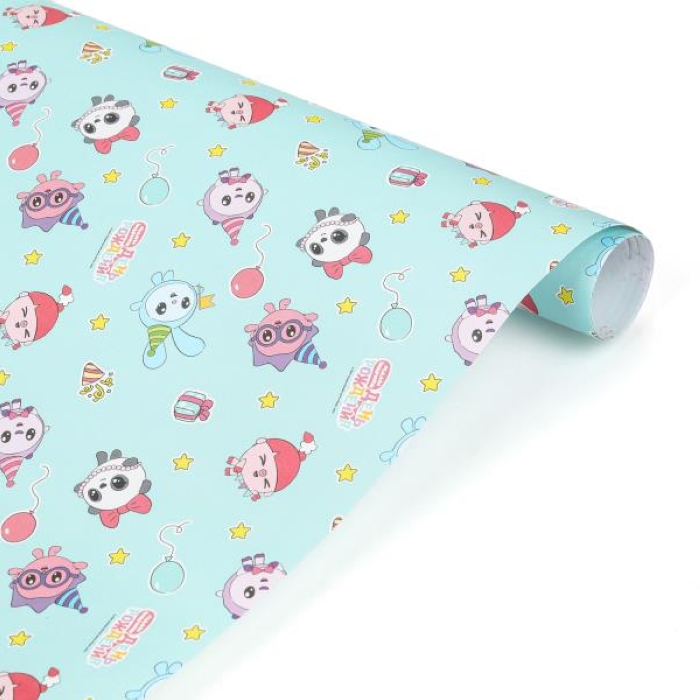 Упаковочная бумага глянцевая "Малышарики" 70*100, рулон 