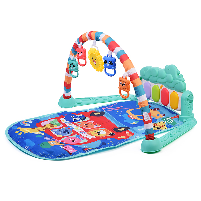 Коврик развивающий 368-82L "Автобус со зверятами" с ростомером, в коробке