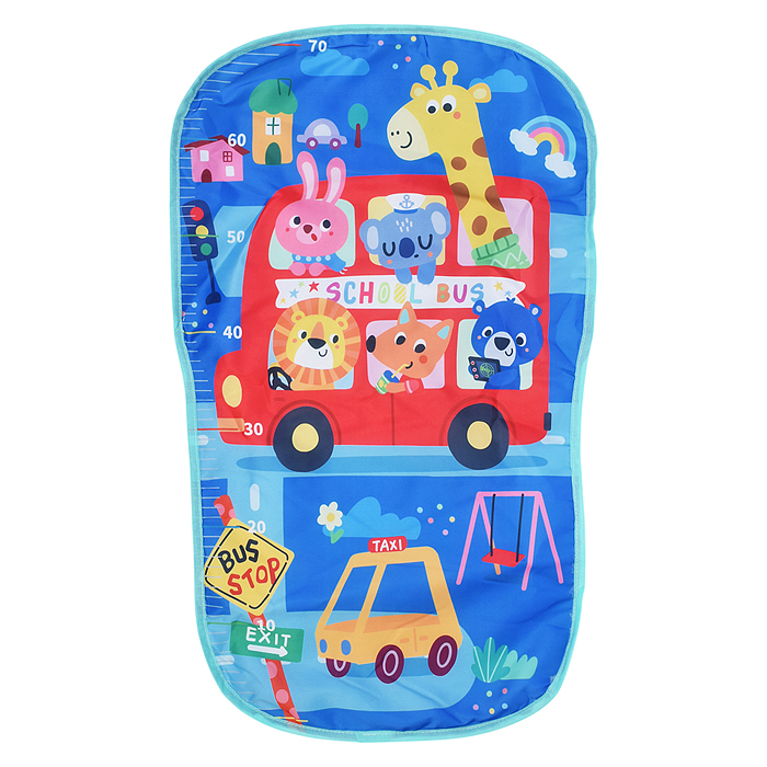 Коврик развивающий 368-82L "Автобус со зверятами" с ростомером, в коробке