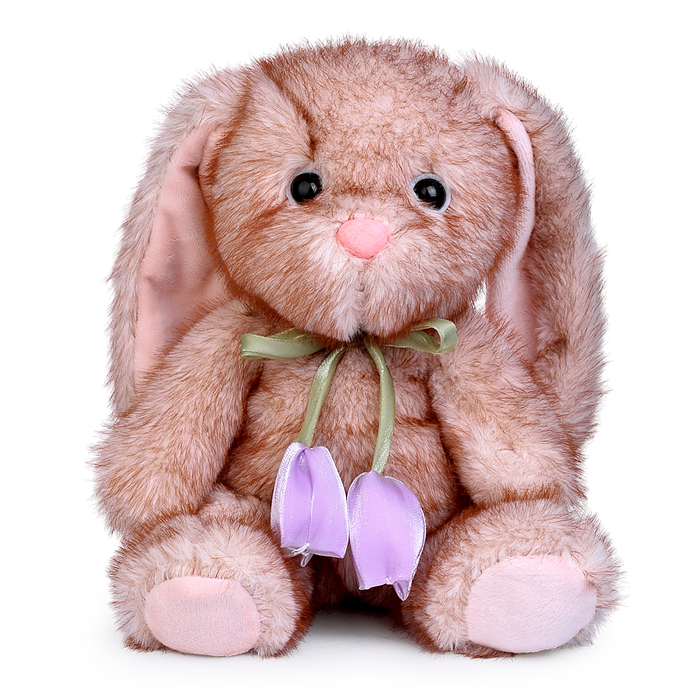 Мягкая игрушка M1720 "Заяц с бантиками-тюльпанами" 28 см