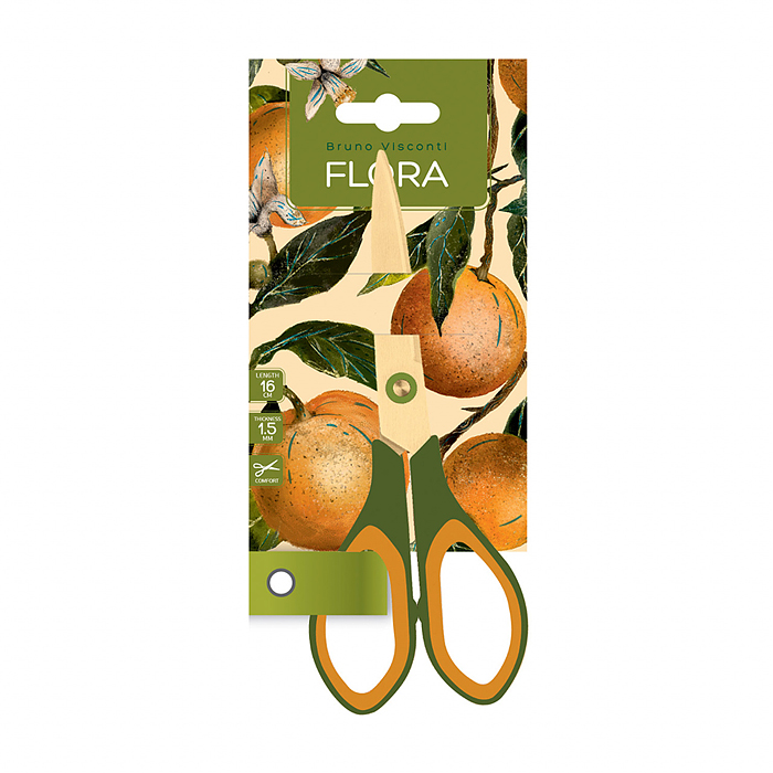 Ножницы "Flora. Paradise. Oranges" с золотыми лезвиями, 16 см.