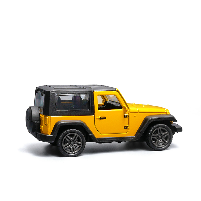 Жёлтая инерционная машинка вид D die-cast , 1:32