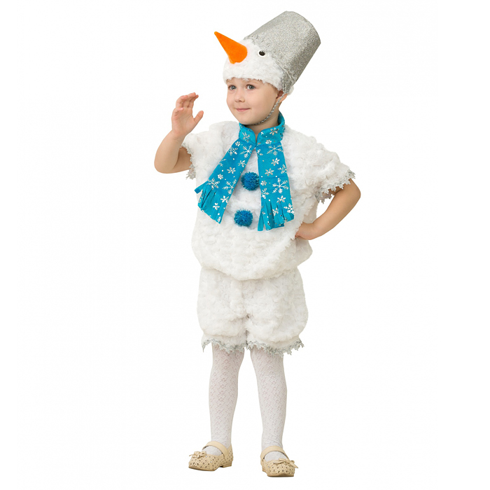 Изделие швейное для мальчиков "Снеговичок Снеговишка" (жилет, шорты, головной убор) р.110-56