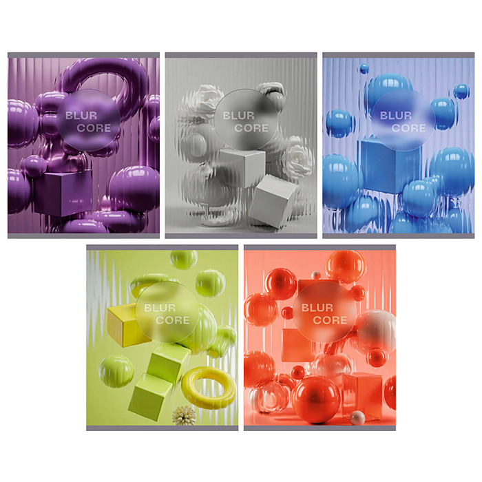 Тетрадь 48л. клетка серая "Blur Core" А5 скрепка